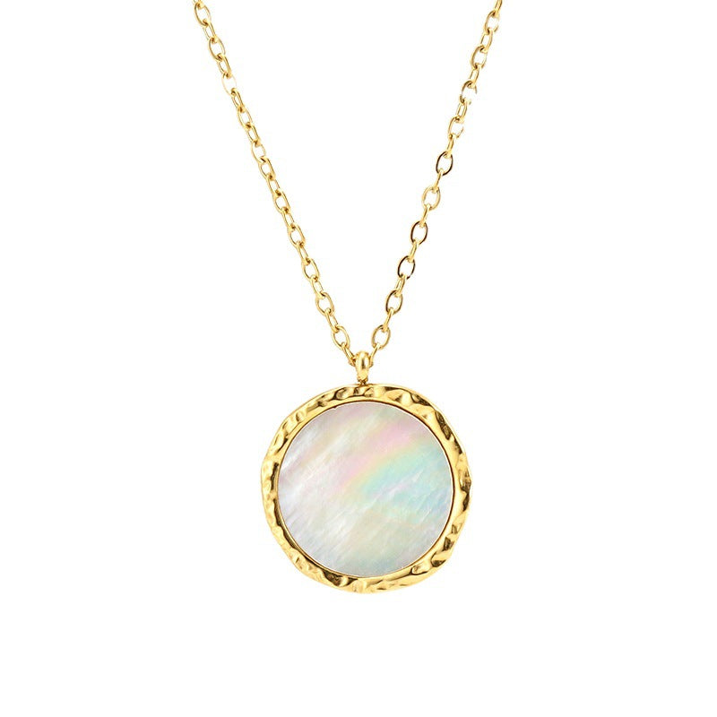 Wholesale Stainless Steel Circular Shell Necklaces